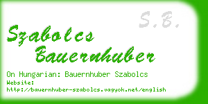 szabolcs bauernhuber business card